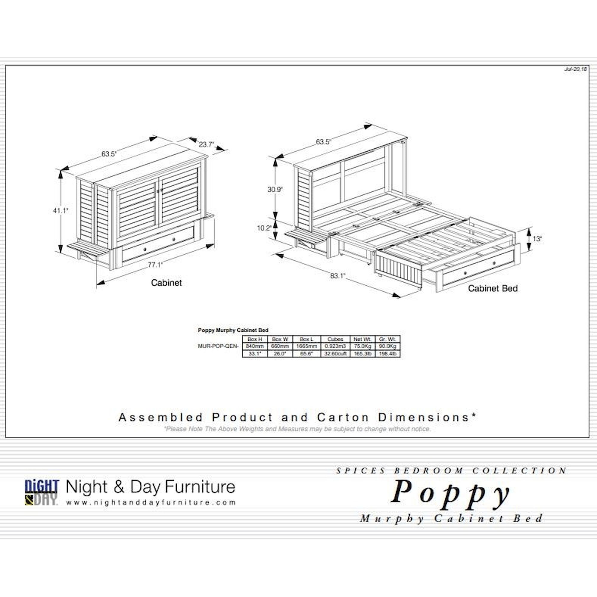 Night & Day Furniture Murphy Beds 9913908 Queen Murphy